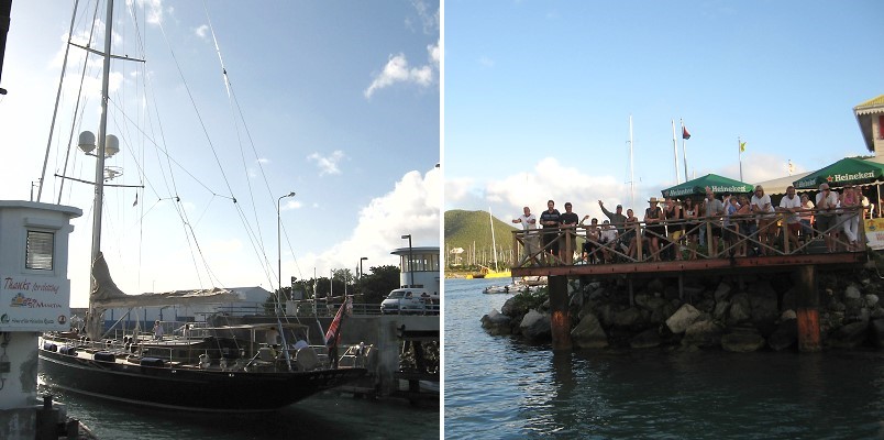 Bückenöffnung beim St. Maarten Yachtclub