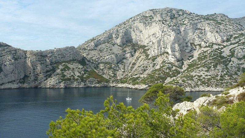 Vor Anker in der Calanque de Morgiou